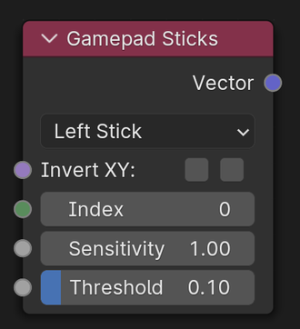 Gamepad Sticks Node