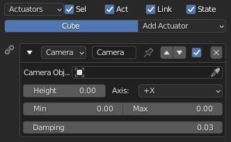 Camera Actuator — UPBGE Manual